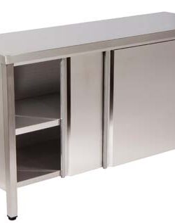 MESA ARMÁRIO PORTA.DESL. 2 PRAT.1000X600X850 INOX