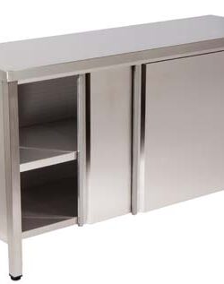 MESA ARMÁRIO PORTA.DESL. 2 PRAT.1400X600X850 INOX