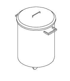 BALDE DO LIXO AÇO INOX P03 400X570H RODAS E PEDAL