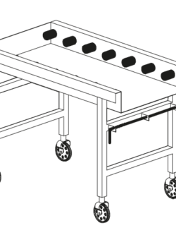 MESA DE ROLOS LC96/2 RODAS 1140X650X860H MOD.AX-RX