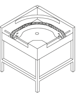 CURVA DE ROLOS MOTO.90º LC97/2 850X850X885H MOD.AX