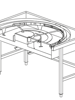 CURVA DE ROLOS MEC.180º LC77/3 850X1500X885 MOD.AX